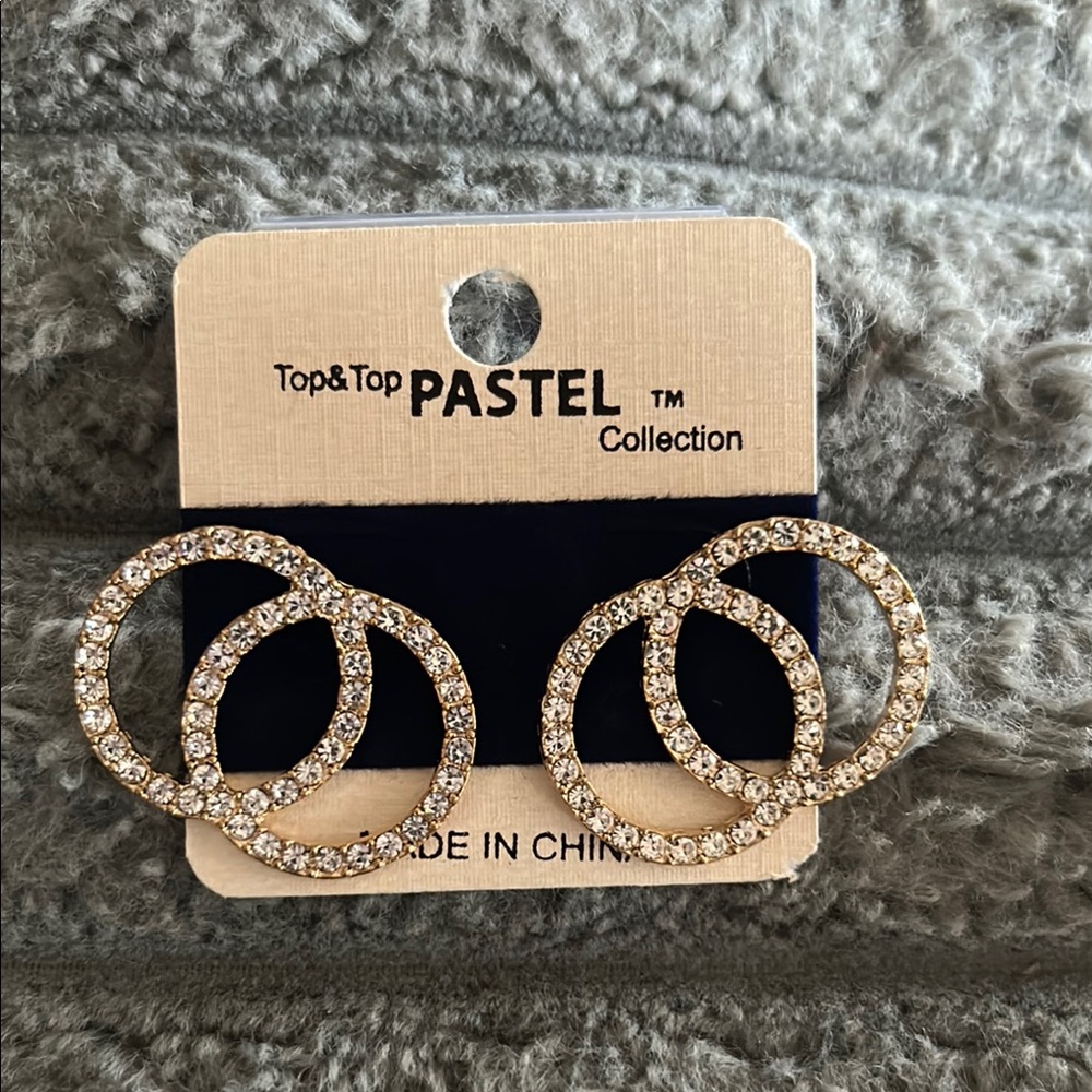 Gold Infinity Hoop Earrings with Beaded Design